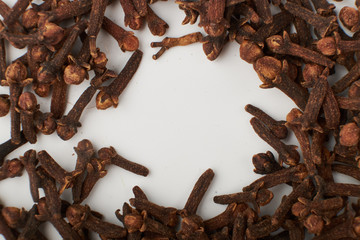 Dry cloves spice isolated on white background