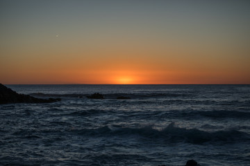 nature poster. Sunset in the ocean