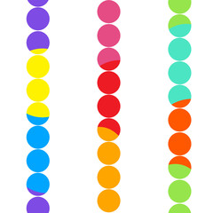 カラフル水玉ライン　シームレスパターン