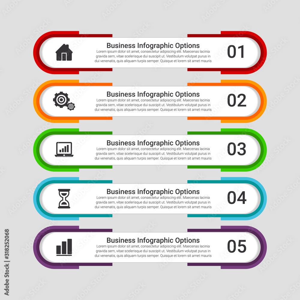 Fototapete infographic business. timeline process chart template. vector modern banner, text, workflow layout d
