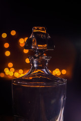 decanter and whiskey glasses