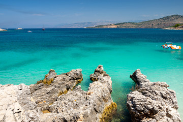 azure sea in Ksamil in Albania