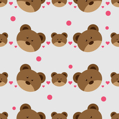 little bear vector seamless pattern.