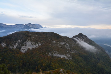 Fototapeta na wymiar Mont Veyrier Lac d'Annecy Panorama Haute Savoie France