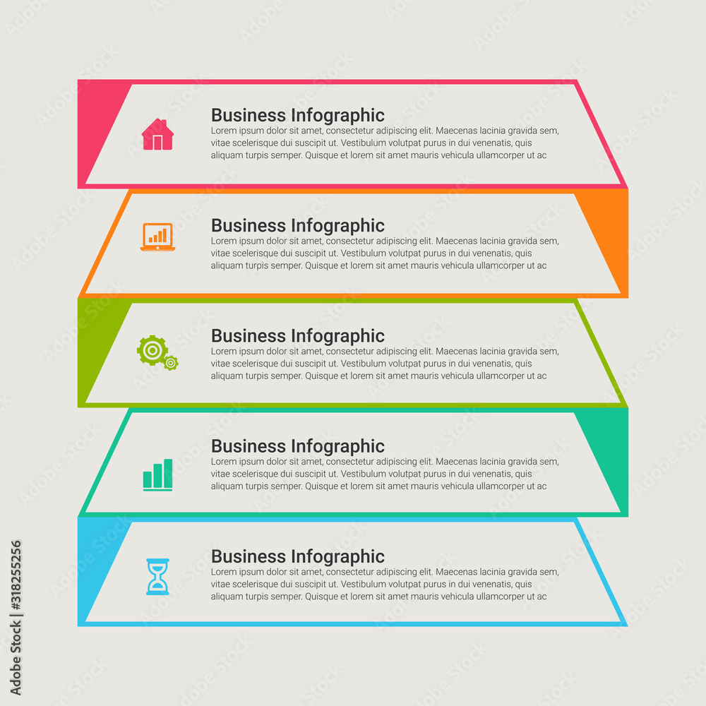 Poster Infographic thin line design template with numbers options.