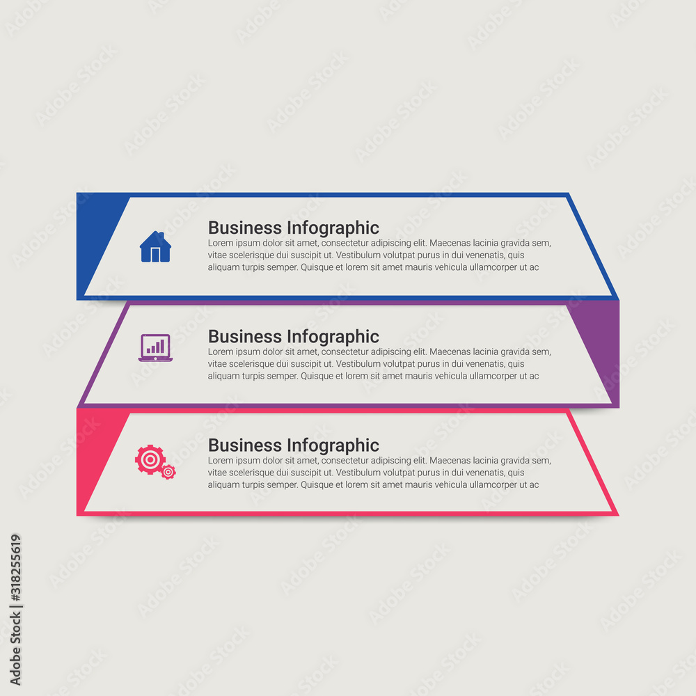 Poster infographic thin line design template with numbers options.