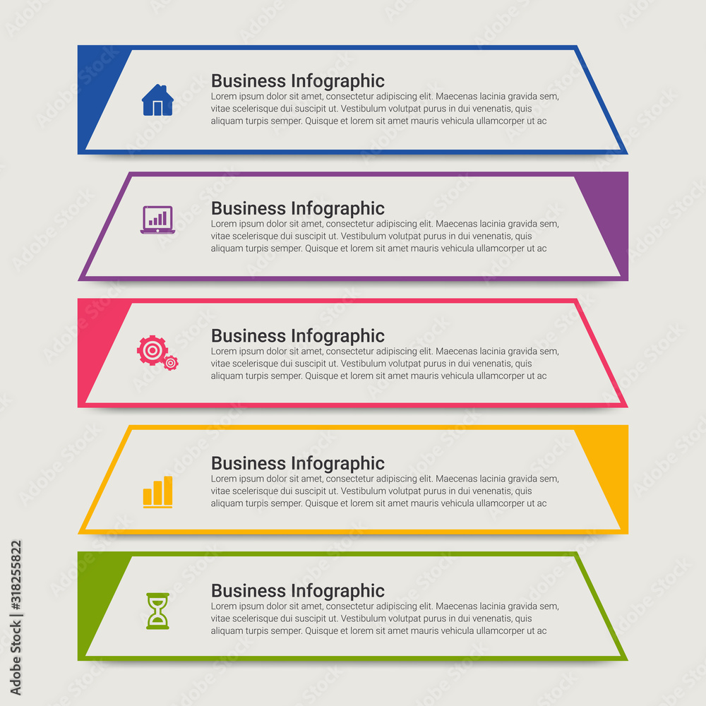 Poster thin line minimal infographic design template with icons and options or steps. can be used for proce
