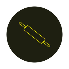 vector icon, kitchen wooden roller shape