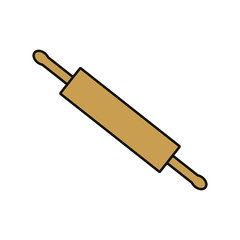 vector icon, kitchen wooden roller shape
