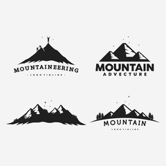 vintage mountain logo, icon and illustration