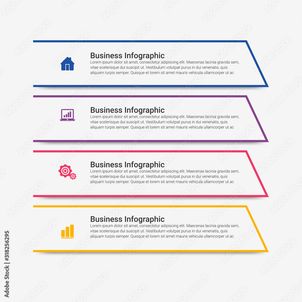 Poster thin line minimal infographic design template with icons and options or steps. can be used for proce