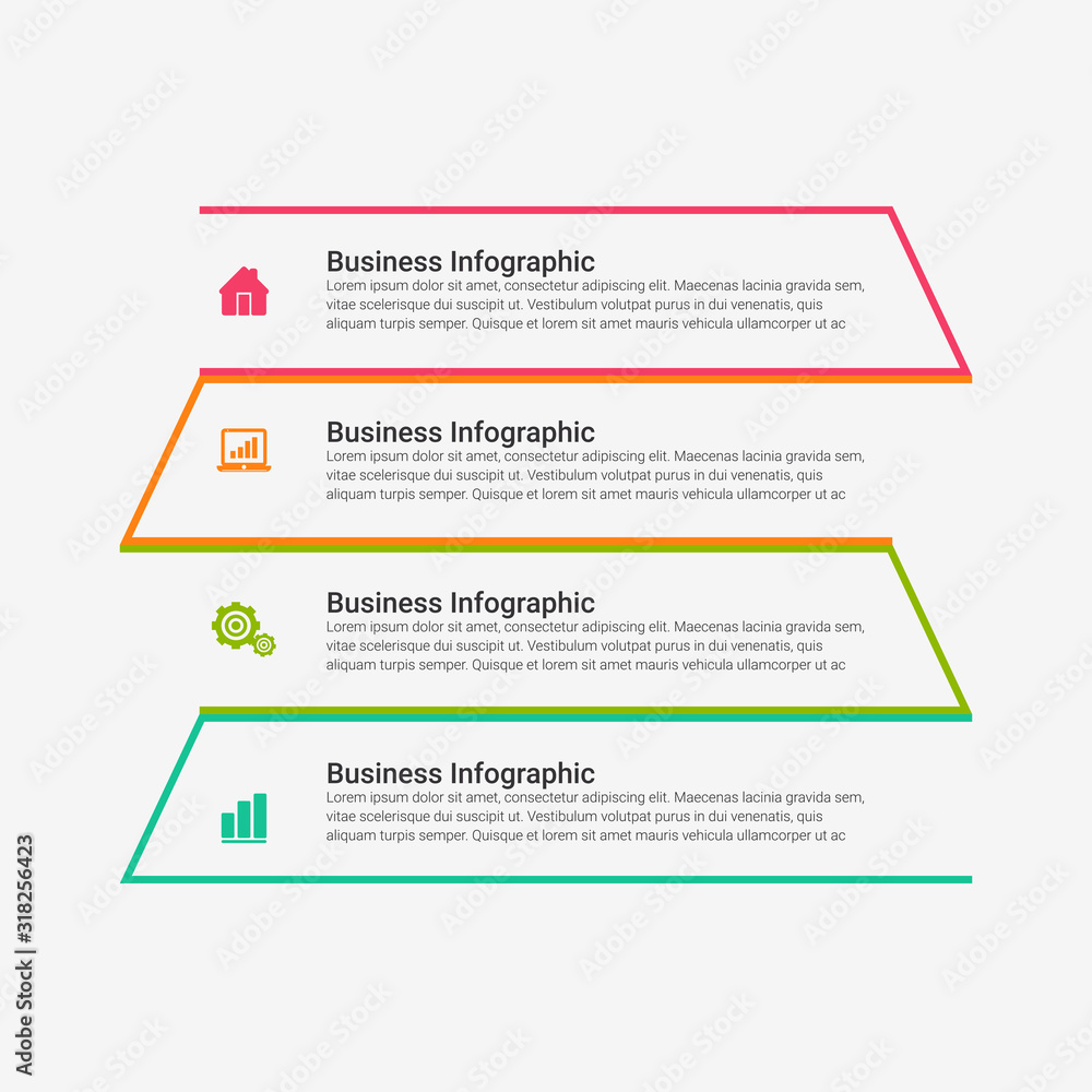 Poster Thin line minimal Infographic design template with icons and options or steps. Can be used for process diagram, presentations, workflow layout, banner, flow chart, info graph.