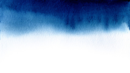 Gradient with Indigo, Blue, Blackcurrant color. Abstract blue ink, watercolor wash painting. Grunge texture. Traditional Japanese ink painting. Space for your text, cards, invitations