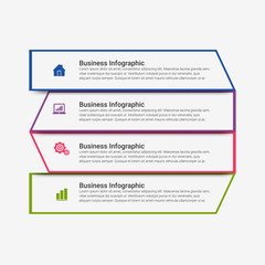 Thin line minimal Infographic design template with icons and options or steps. Can be used for process diagram, presentations, workflow layout, banner, flow chart, info graph.