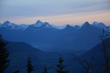 Vue Panoramique Montagnes Alpes Parmelan