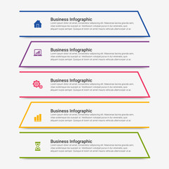 Business Infographic template. Thin line design with numbers, options or steps.