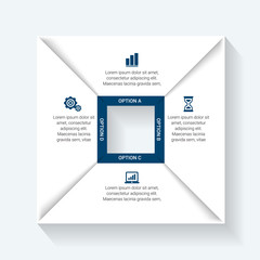 Vector Infographic design template with icons and options or steps. diagram, presentations, workflow layout, banner, flow chart, info graph.