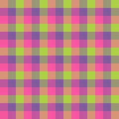 Seamless pattern in bright pink, violet and green colors for plaid, fabric, textile, clothes, tablecloth and other things. Vector image.