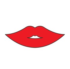 colorful of icon of lip with outline