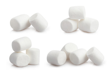 Collection of marshmallows, isolated on white