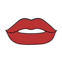 illustration of lip with outline