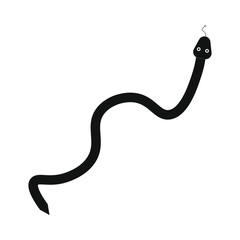 vector icon, with the shape of dangerous snake crawling