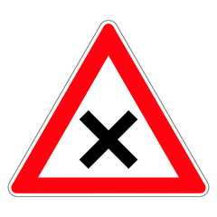 Obraz premium An intersection or junction with an advantage on the right. Road sign of Germany. Vector graphics.