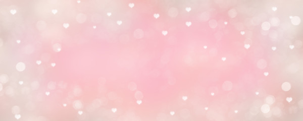 Happy Valentines Day pink romantic greeting card.