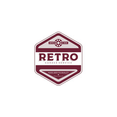 Retro classic vintage garage logo design