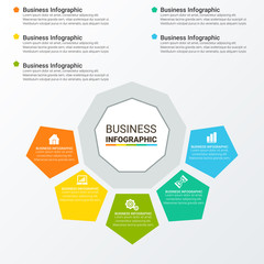 Business. Process chart. Abstract elements of graph, diagram with steps, options, parts or processes. Vector business template for presentation. Creative concept for infographic.