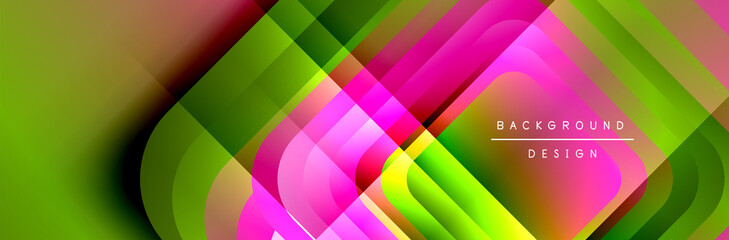 Round squares shapes composition geometric abstract background. Vector Illustration