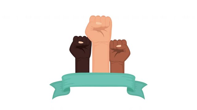 human rights animation with diversity hands
