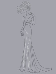 Abstract outline of sensual lady