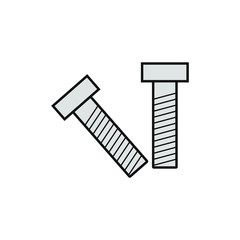 vector icon, two metal screws