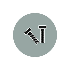 vector icon, two metal screws