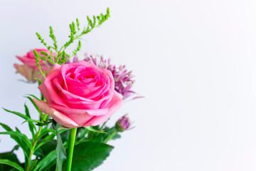 Beautiful bouquet on a white isolated background. 8 March Women's Day.