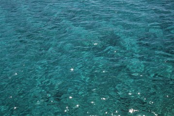 Beautiful Crystal Clear Water With Sunlight Reflection