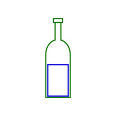 vector icon, wine bottle shape