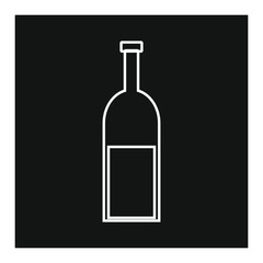 vector icon, wine bottle shape