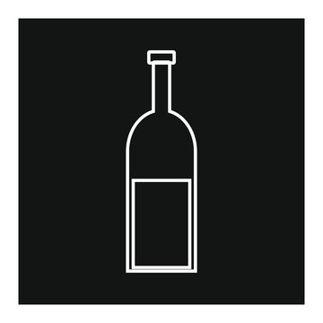 vector icon, wine bottle shape