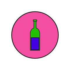 vector icon, wine bottle shape