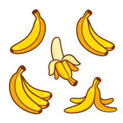 Cartoon bananas illustration set © sudowoodo