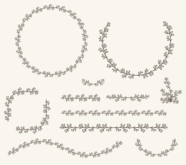 Vector illustration of decorative corner frame set