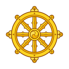 Dharma Wheel symbol - obrazy, fototapety, plakaty