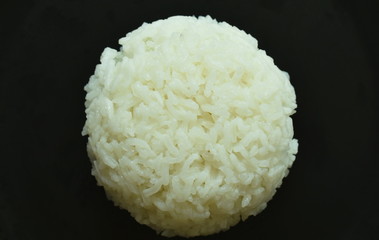 plain rice arranging on plate