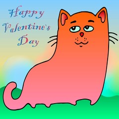 happy birthday card with cat