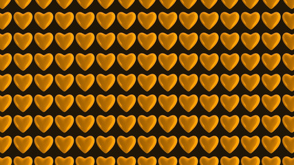 Heart Gold Pattern 3D Render Illustration 