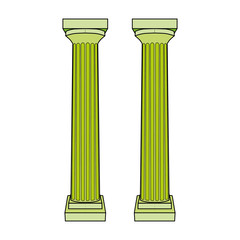 two pillars, vector illustration, white background