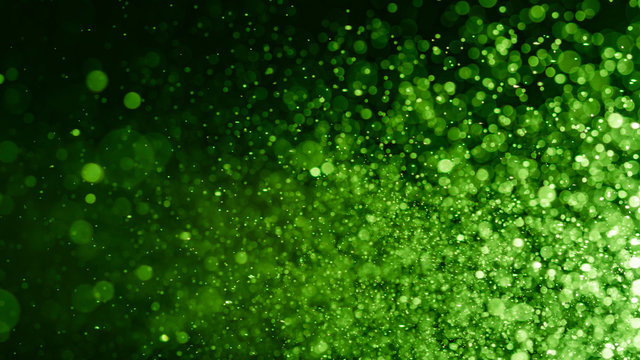 Abstract Green bokeh defocus glitter blur Background.