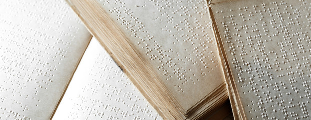 braille text on old book